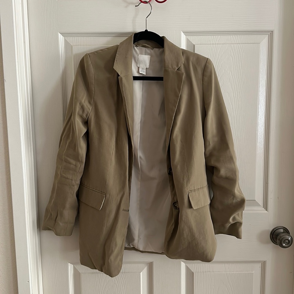 H&M coat blazer beige long